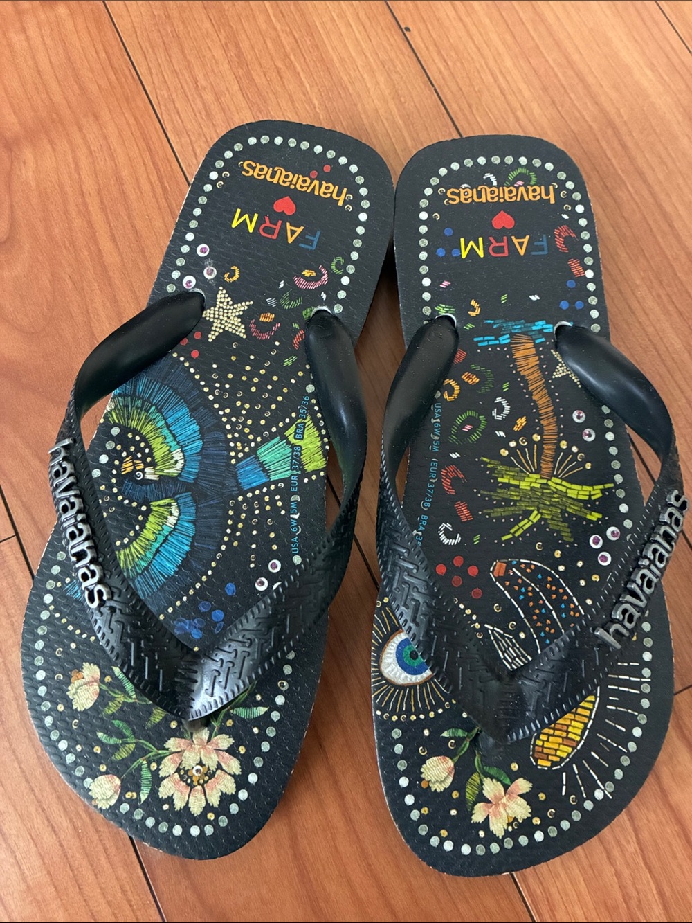 Havaianas / Farm Rio Women’s Black Flip Flops